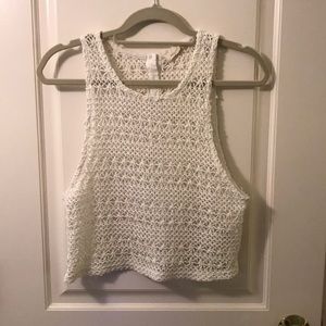 White Crochet Tank Top